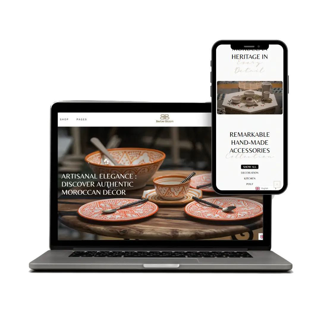 Maquette d’un site web sur ordinateur